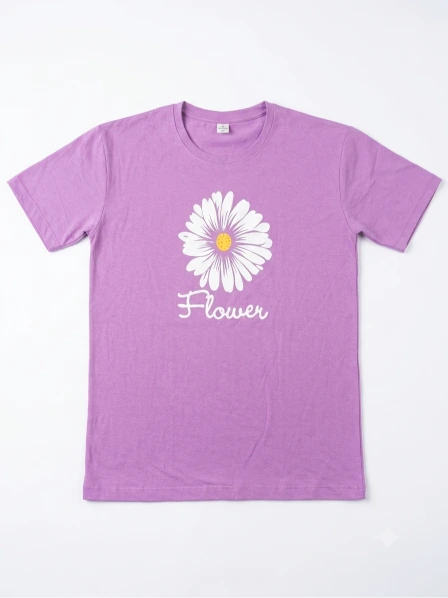 Women’s Purple Floral Print Jersey T-Shirt & Lounge Pants Co-Ord Set