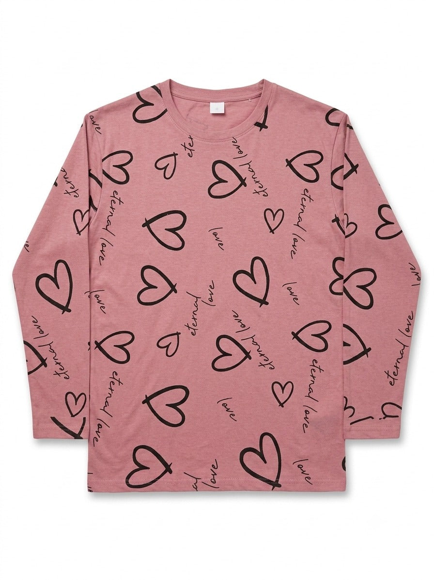 Eternal Love Heart Print Pajama Set